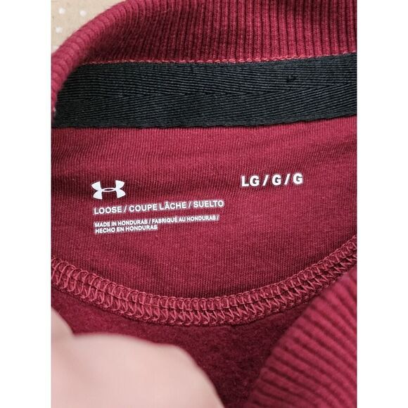 Under Armour Sweatshirt Mens Large Red Project Rock Short Sleeve - Picture 6 of 14